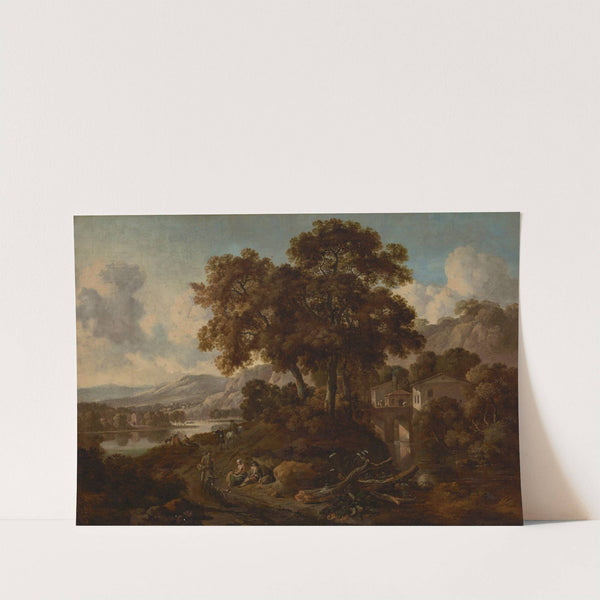 An Italianate wooded landscape with a river by Jan Wijnants