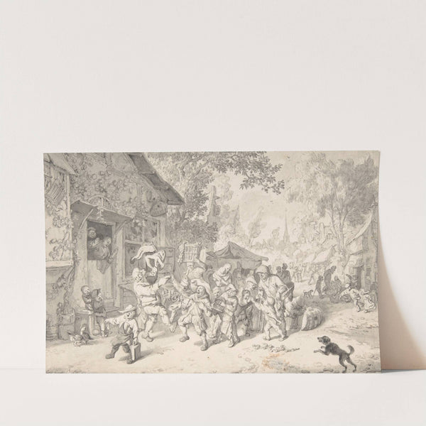 An Itinerant Peddler in a Village (1693) by Cornelis Dusart