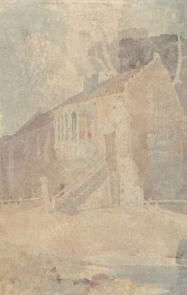 An Old Building with an Oriel Window Converted for Use as a Barn