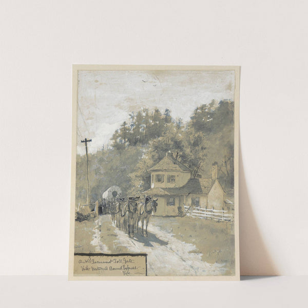 An Old Government Toll Gate with Westward Bound Express by Howard Pyle