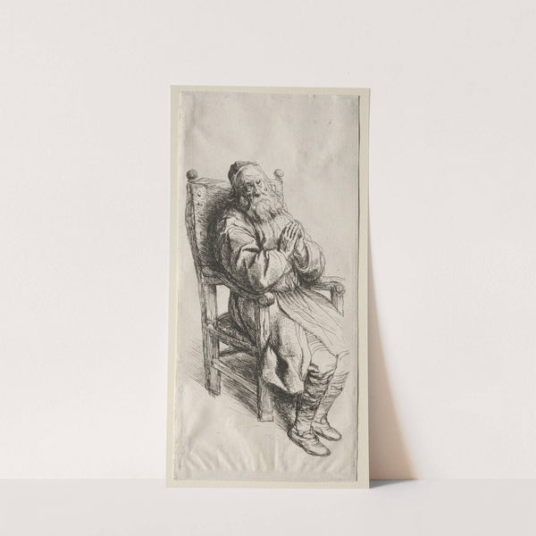 An Old Man in a Chair, Praying by Salomon Koninck