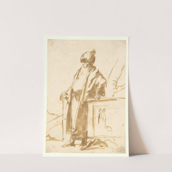 An Old Man in Oriental Dress, Standing by a Pagan Altar (mid-18th–early 19th century) by Giovanni Domenico Tiepolo
