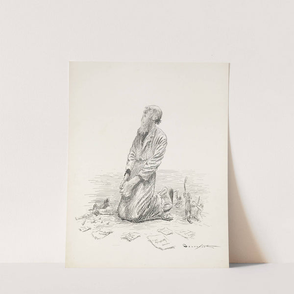 An old man on his knees, praying by Homer Davenport