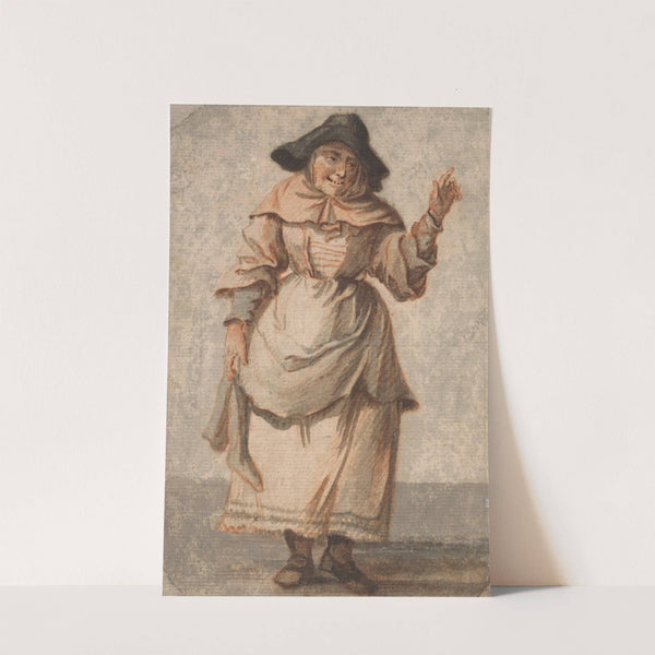 An Old Market Woman Grinning and Gesturing with her Left Hand by Paul Sandby