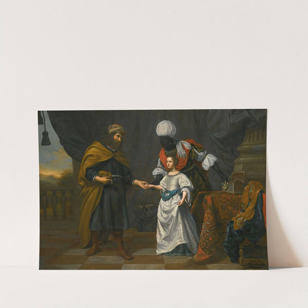 An Old Testament Scene, Possibly Eliezer Offering Jewels To Rebecca by Gerard van Kuijl