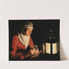 An old woman by candlelight by Willem van der Vliet