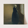 An old woman standing by a window by Vilhelm Hammershøi