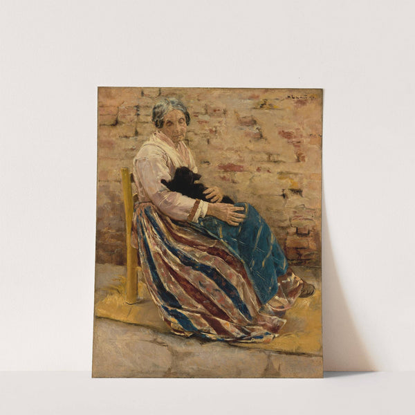 An Old Woman with Cat (1878) by Max Liebermann