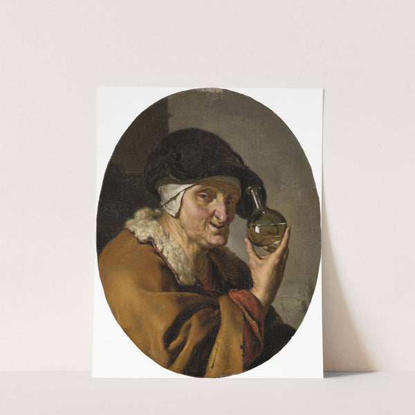 An Old Woman with Urine Glass; ‘The Quack’ (ca 1680) by Willem Van Mieris