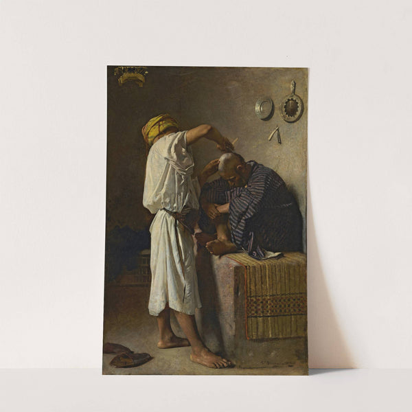 An oriental barbershop by Léon Bonnat