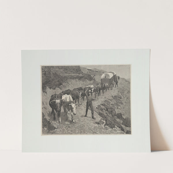 An ox train in the mountains (1888) by Frederic Remington