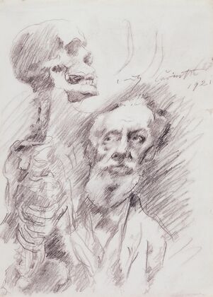 Anatomist with skelleton (1921)