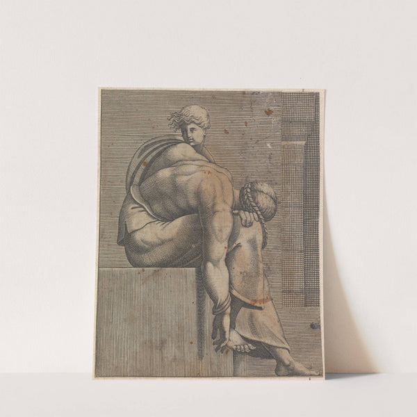 Ancestor of Christ from Abiah Lunette (Left Figure). by Adamo Scultori