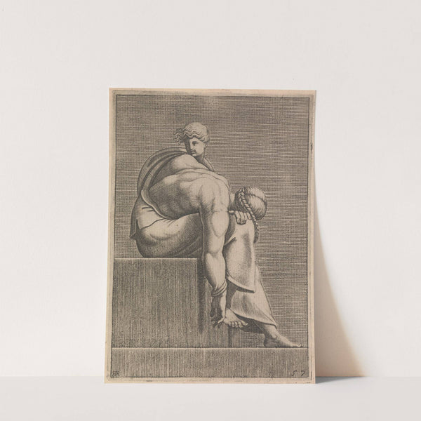 Ancestor of Christ from Abiah Lunette (Right Figure) by Adamo Scultori