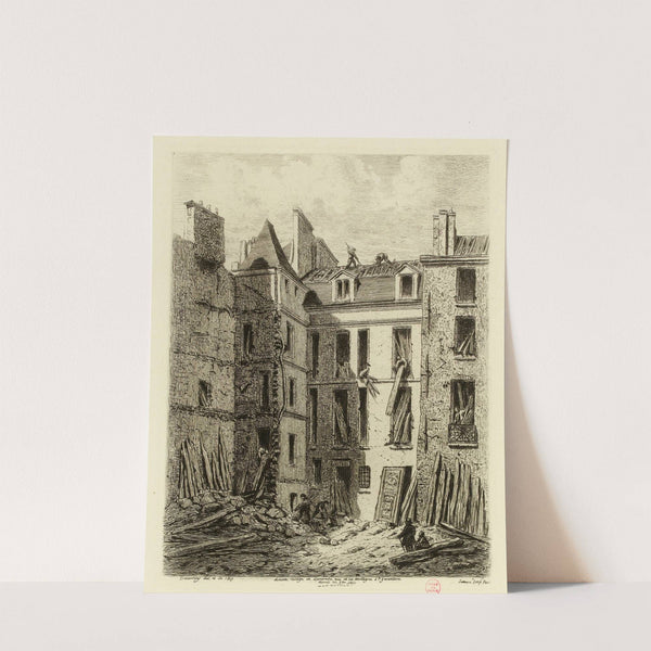 Ancien collège de Lamarche rue de la Montagne Ste-Geneviève, démoli en octobre 1866 (1866) by Alfred Alexandre Delauney