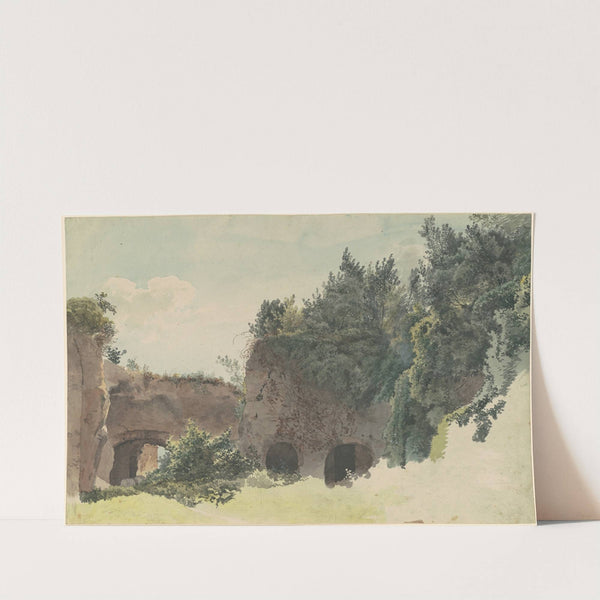 Ancient Roman Ruins Overgrown with Trees and Bushes by Johann Gottfried Klinsky