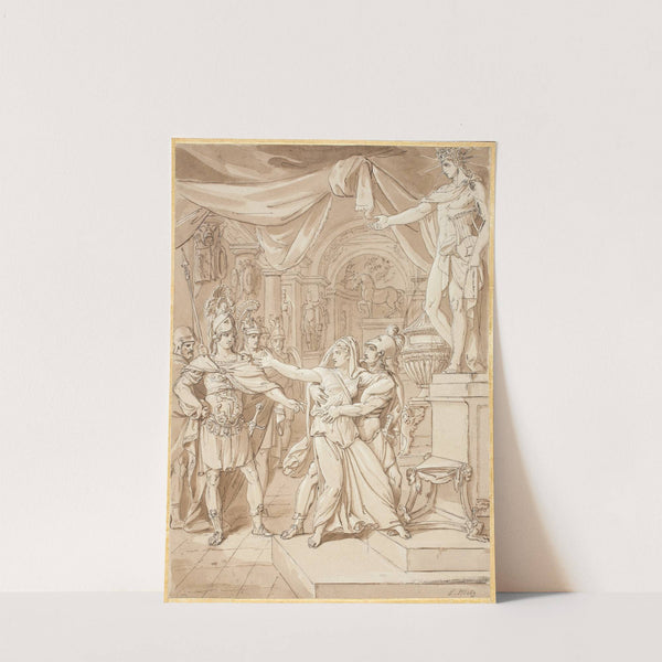 Ancient Roman scene set in a Temple to Apollo by Conrad Martin Metz