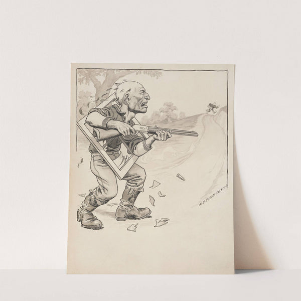 And spittin’ out putty an’ screeches an’ glass, he starts a-shottin’ from where he lights (1909) by Rodney F. Thomson