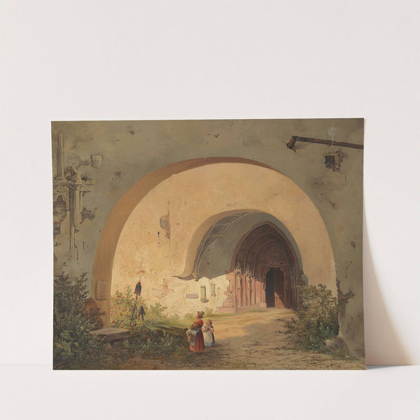 Andacht Vor Dem Portal Des Stiftes Nonnberg In Salzburg by Anton Altmann