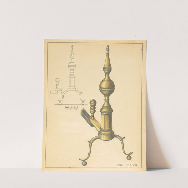 Andiron (one of pair) by Hans Korsch