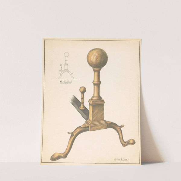 Andiron (one of pair) by Hans Korsch