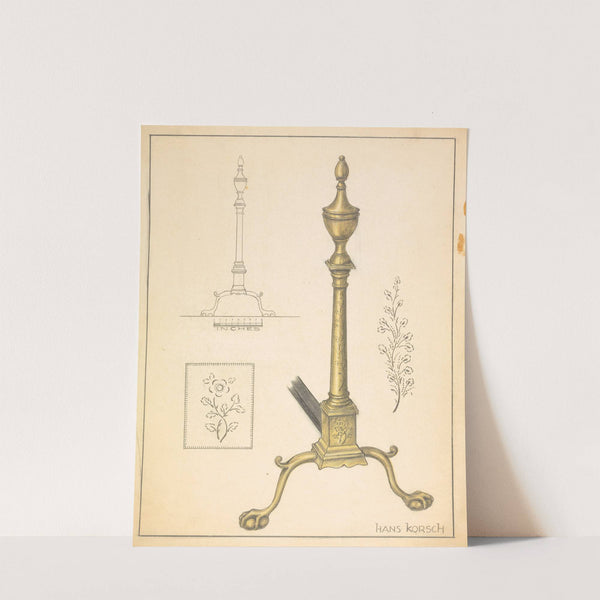 Andiron (one of pair) by Hans Korsch