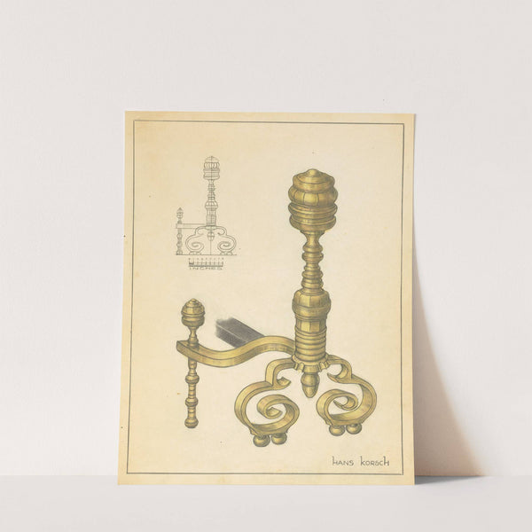 Andiron (one of pair) by Hans Korsch