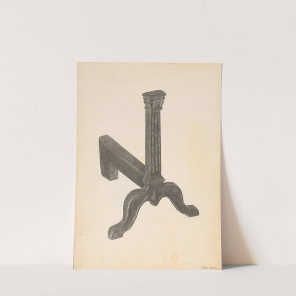 Andiron (one of pair) by Herman Bader