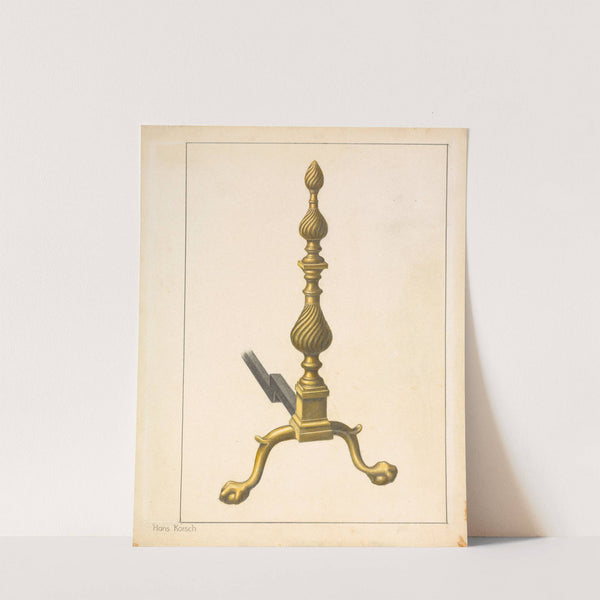 Andiron (one of pair) by Hans Korsch