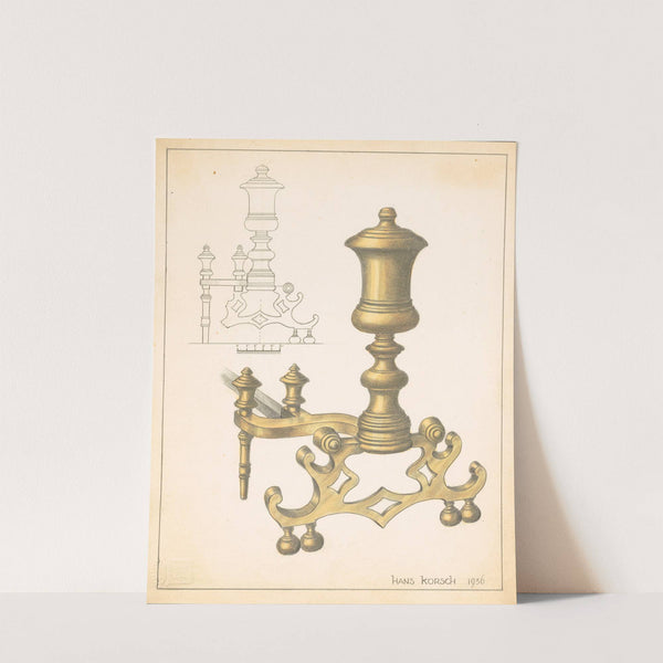 Andiron (one of pair) by Hans Korsch