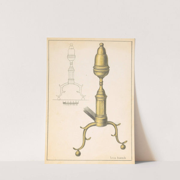 Andiron (one of pair) by Hans Korsch