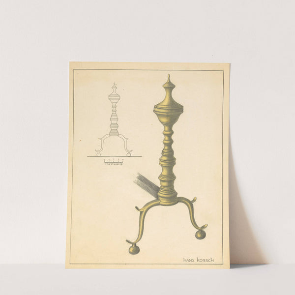 Andiron (one of pair) by Hans Korsch