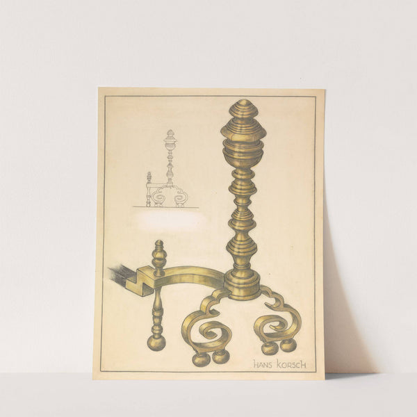 Andirons (right and left) by Hans Korsch