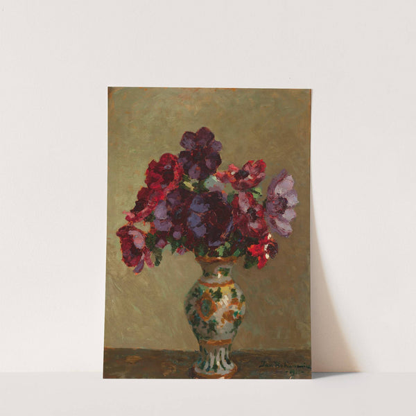 Anemones and patterned flower-vase (1933) by Jan Bohuszewicz