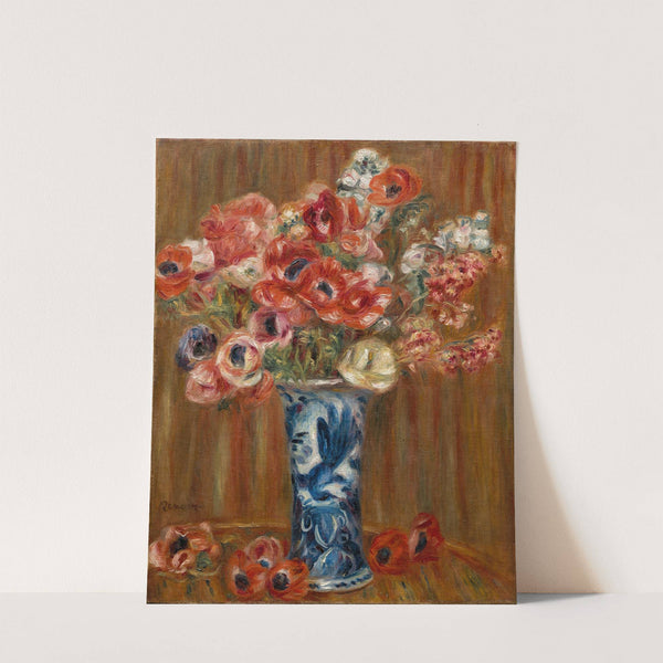 Anémones au vase de Delft by Pierre-Auguste Renoir