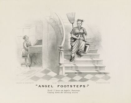 Angel footsteps; ‘Hark! I hear an angel’s footsteps, coming down the shining stairs’ (1878)