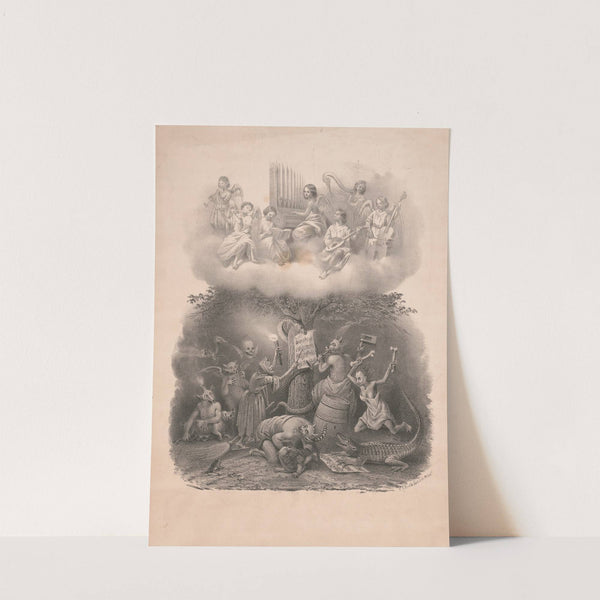 Angels playing music in heaven, harpies playing music in Hell (1857-1867) by James Fuller Queen