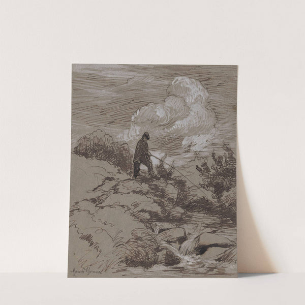 Angler by a Stream (1870 - 1879) by Hans Thoma