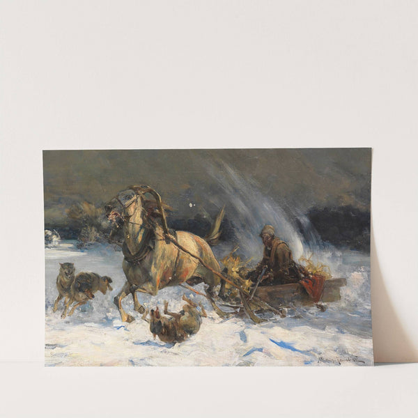 Angriff der Wölfe (1900) by Alfred Von Wierusz-Kowalski