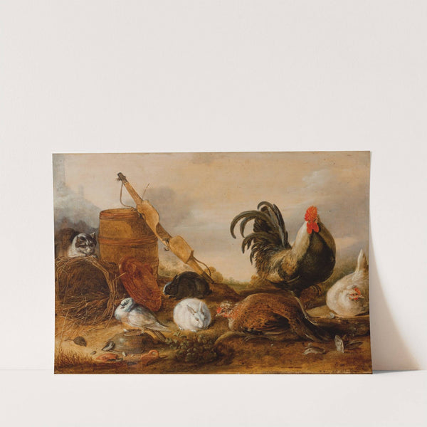 Animals in the Yard (1632) by Gijsbert Gillisz. de Hondecoeter