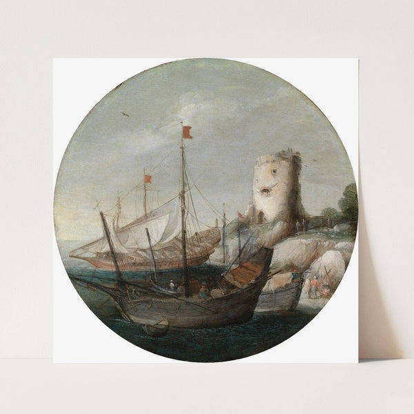 Anlandende Schiffe in einem südlichen Hafen by Goffredo Wals