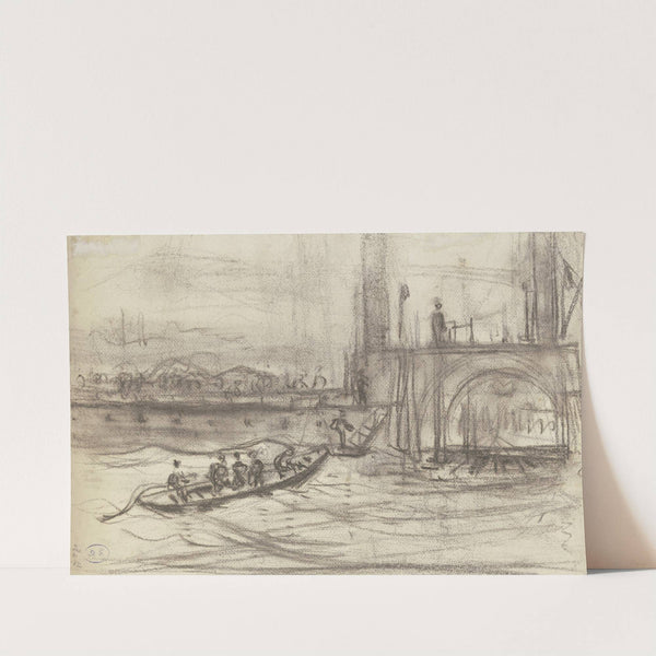 Anlegemanöver an einem Raddampfer by Friedrich Ernst Morgenstern