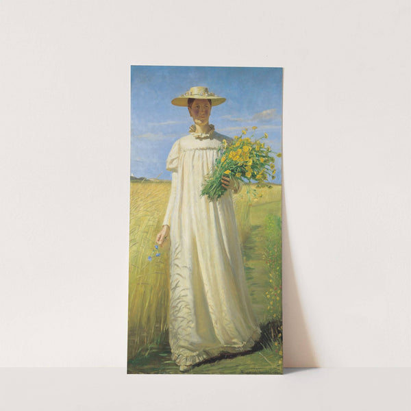 Anna Ancher returning from the field (1902) by Michael Ancher