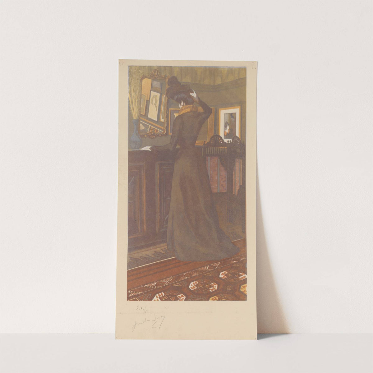 Anna ; Jeune femme se recoiffant (Mlle Marcolesco, belle-sœur de l’artiste) (1899) by Amédée Joyau