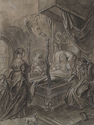 Anne of Brittany Obtains from St. Francis of Paula in Heaven the Healing of Her Daughter Claude