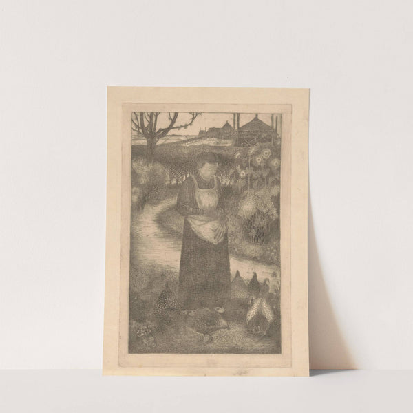 Anne Zernike voert de kippen (1917) by Jan Mankes