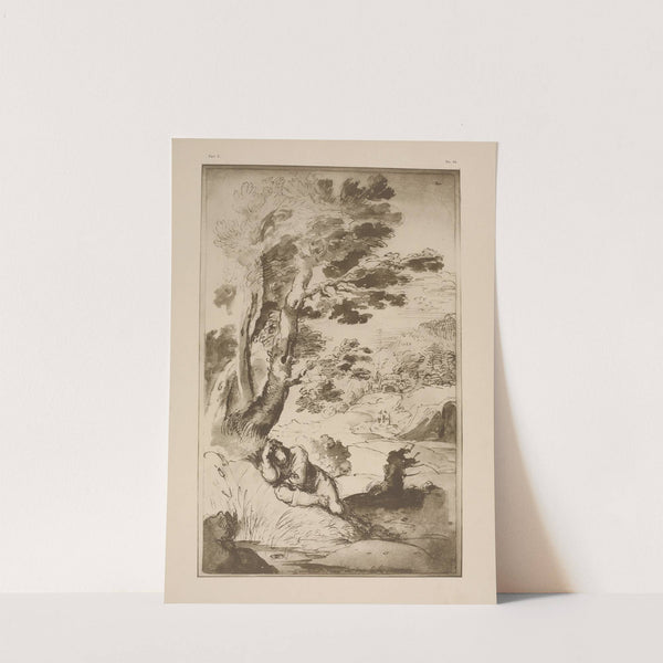 Annibale Carracci - Man sleeping on bank of pool by P. & D. Colnaghi