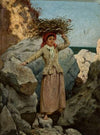 Annunziata. Girl with a bunch of brushwood on her head