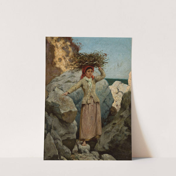 Annunziata. Girl with a bunch of brushwood on her head by Curt Agthe