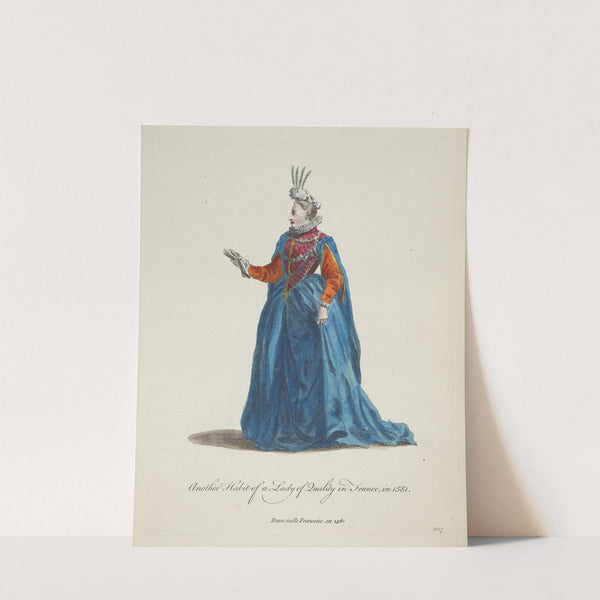 Another habit of a lady of quality in France in 1581. Damoiselle Francoise en 1581. (1757-1772) by Charles Grignion